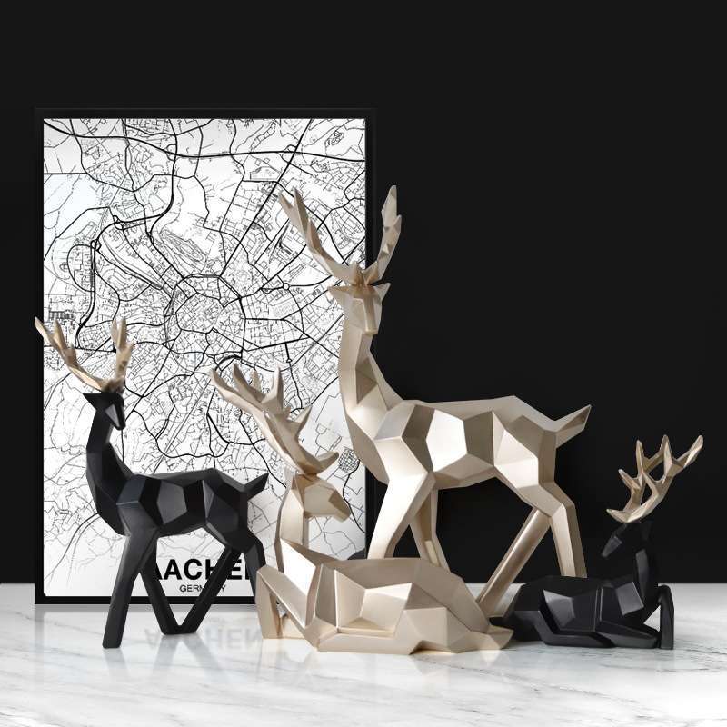 Sculpted Modern Deer Resin Decoration