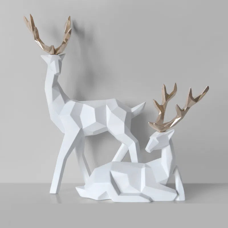 Sculpted Modern Deer Resin Decoration