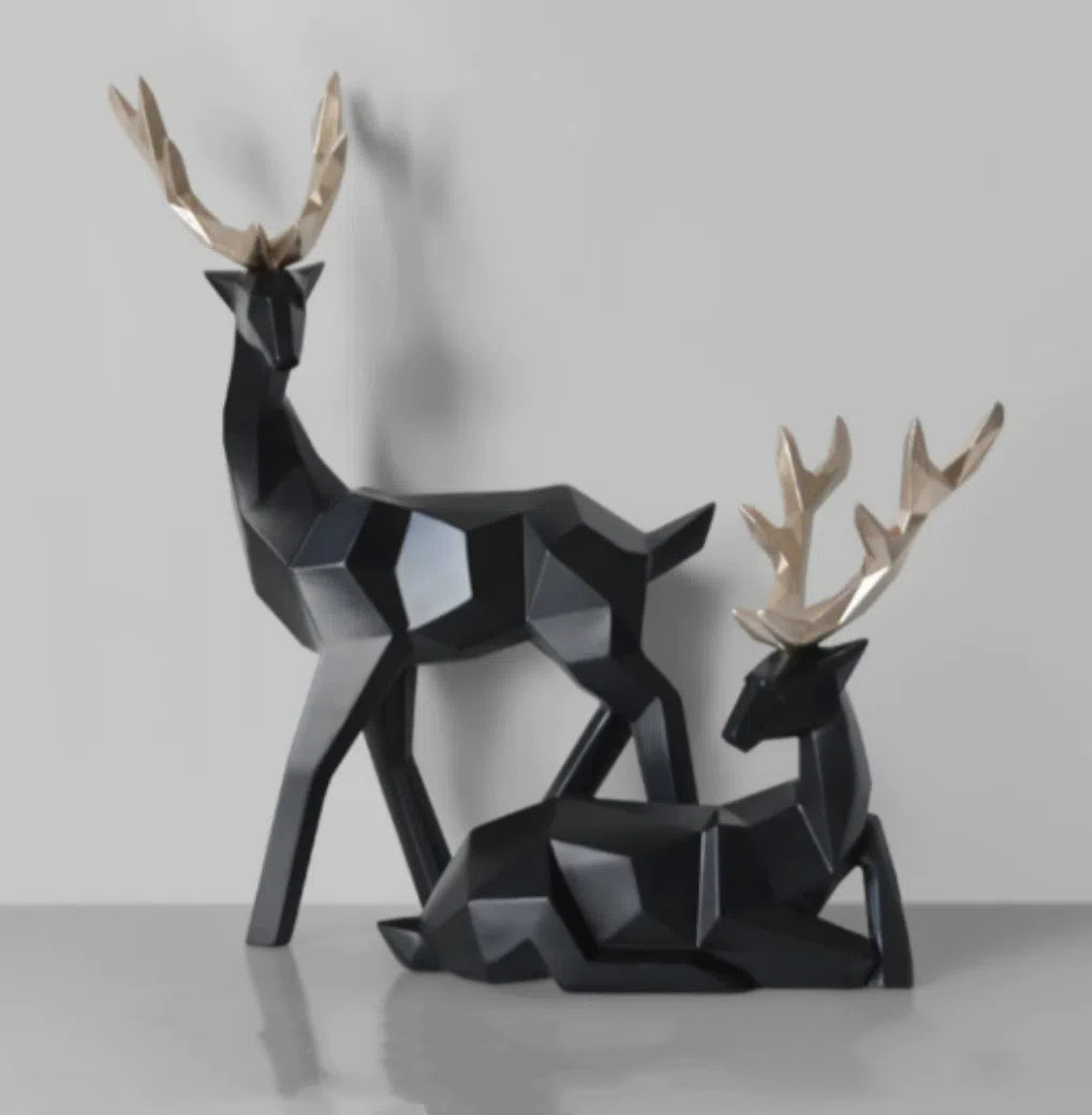 Sculpted Modern Deer Resin Decoration