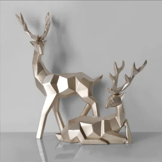 Sculpted Modern Deer Resin Decoration