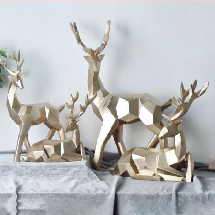 Sculpted Modern Deer Resin Decoration