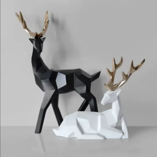 Sculpted Modern Deer Resin Decoration