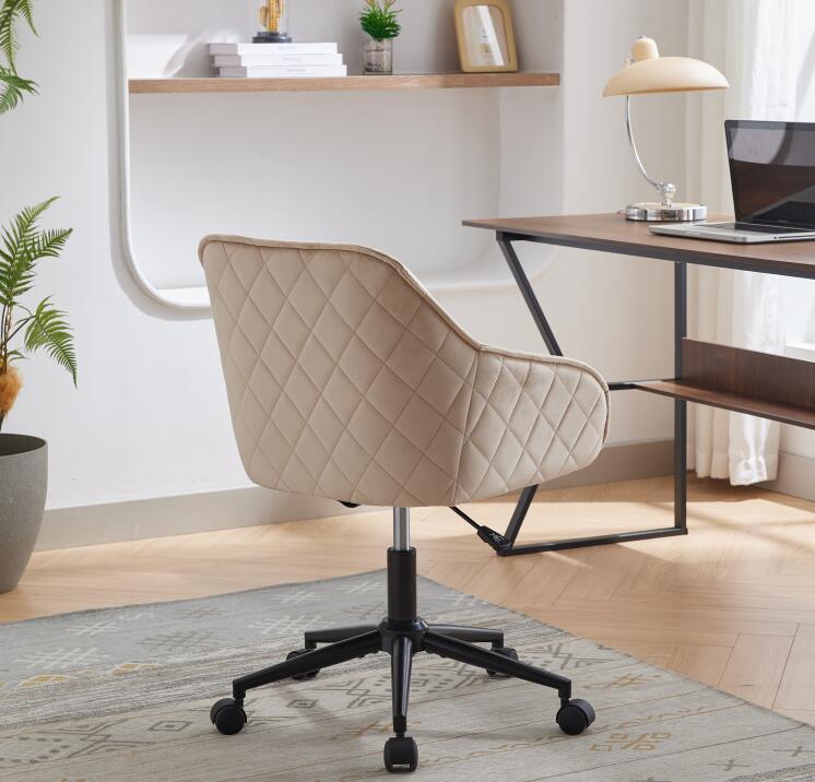 Velvet Office Desk Chair With Wheels