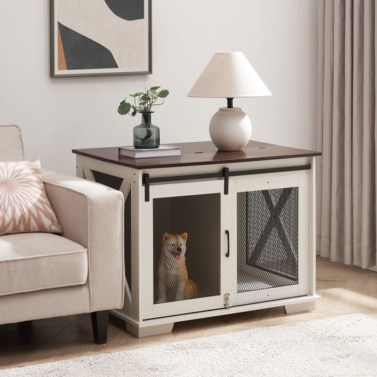 Farmhouse Barn Door Dog Kennel