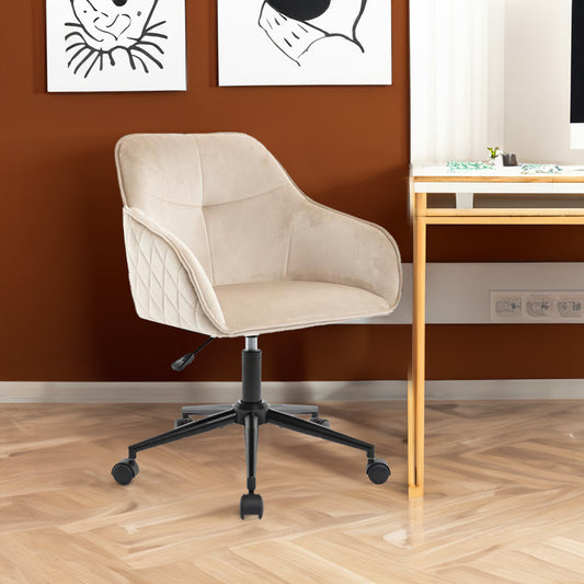 Velvet Office Desk Chair With Wheels