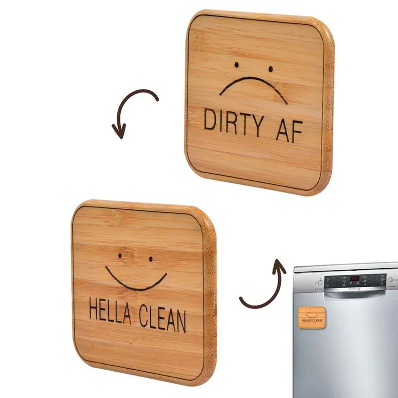 Dishwasher Sign Bamboo Magnet